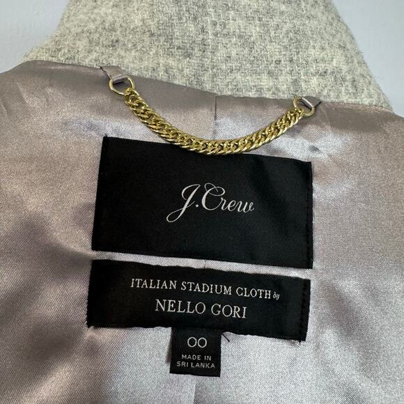 J Crew Cocoon Coat Italian Stadium Cloth Wool Blend Nello Gori Grey Classic 00 - Picture 9 of 12